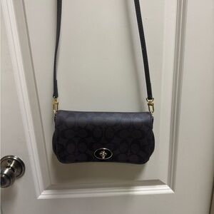 Coach Black Crossbody Bag with Gold Accents